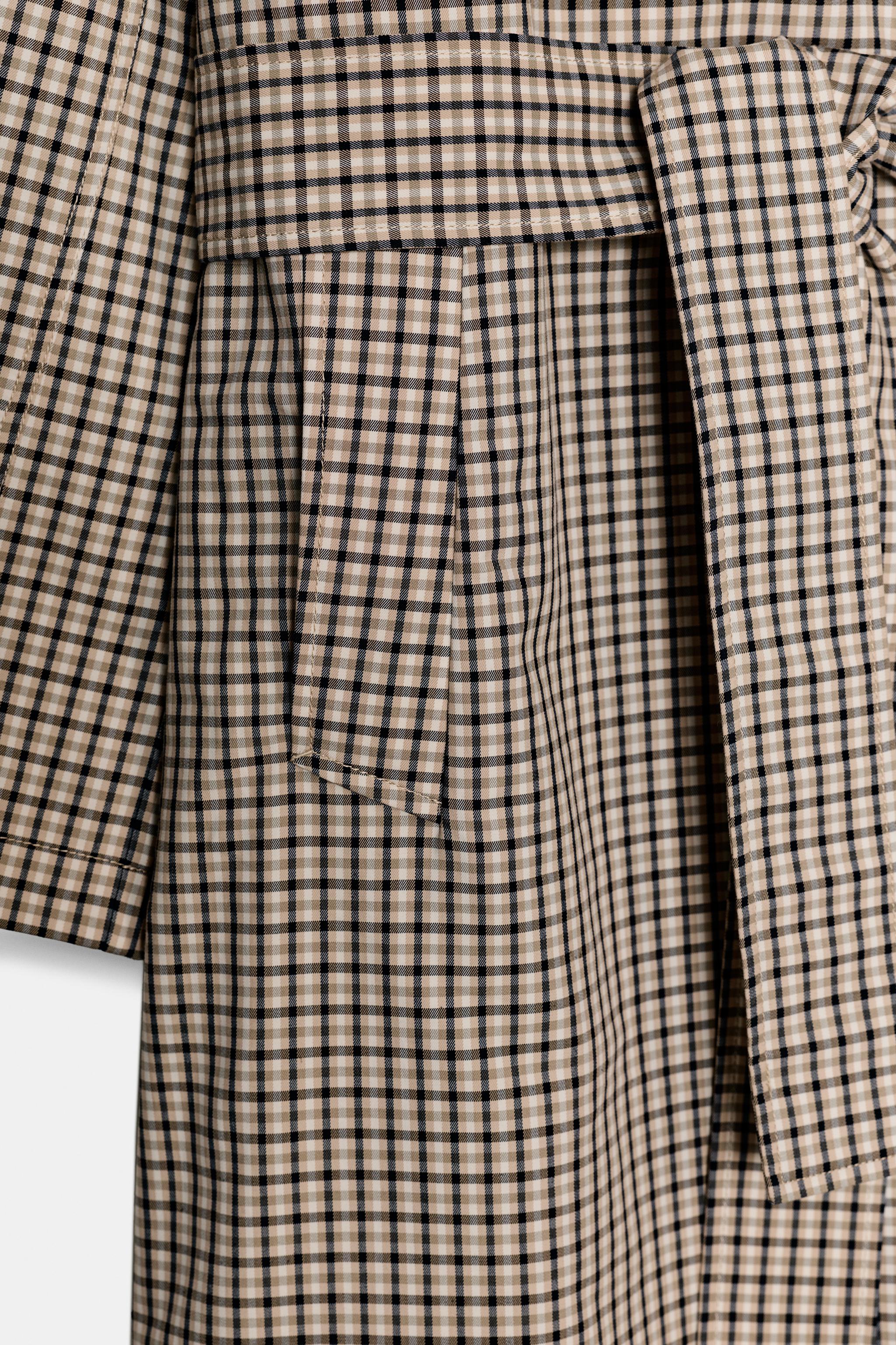 ZW COLLECTION OVERSIZED PLAID TRENCH COAT